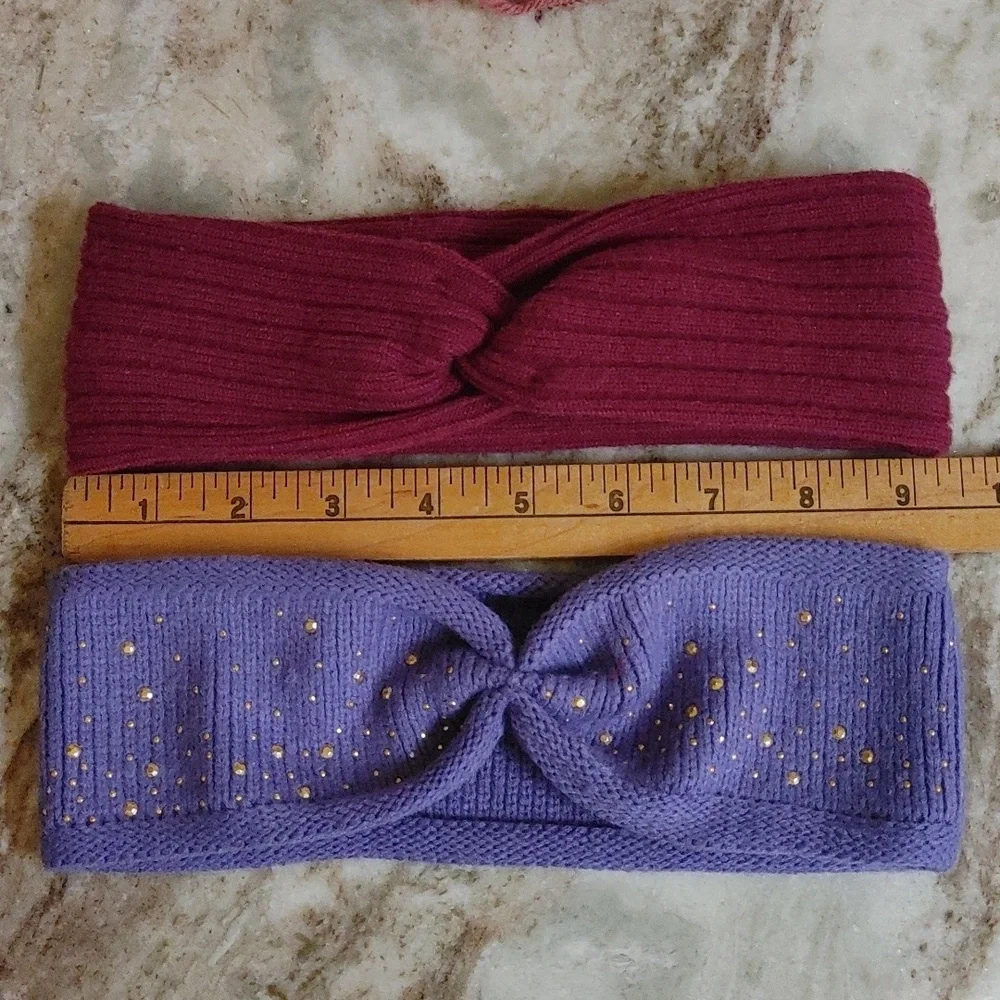 2 Warm Knitted Head Bands